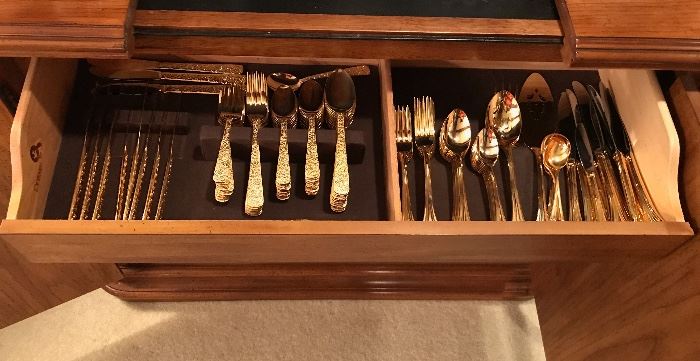 Gold Plated Flatware (3 sets)