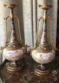 Brass, Cloisonne, and Porcelain Vases