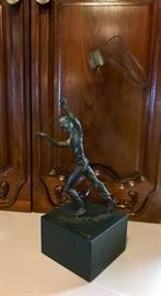 C. Jere Bronze Sculpture of Boy with Butterfly Net