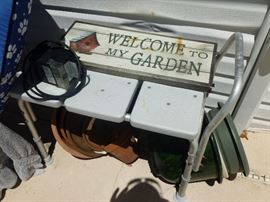 Sign and Shower Chair