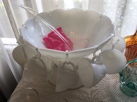 Milk Glass Punch Bowl