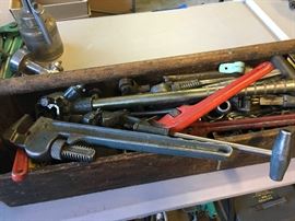 plumbing wrenches , pipe cutters etc.