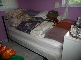 HEADBOARD, MATTRESS SET, LINENS