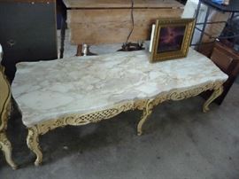 MARBLE TOP COFFEE TABLE 