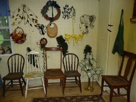 DECOR, ASSORTED WOOD CHAIRS