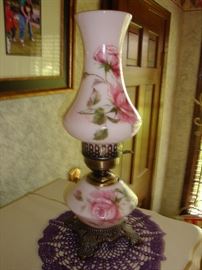 Hedco Pink Rose Lamp 