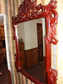 Large Decorative Wood Mirror (42Hx33W)