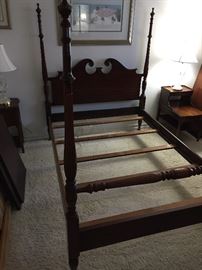 Full size four post bed frame.  1940's