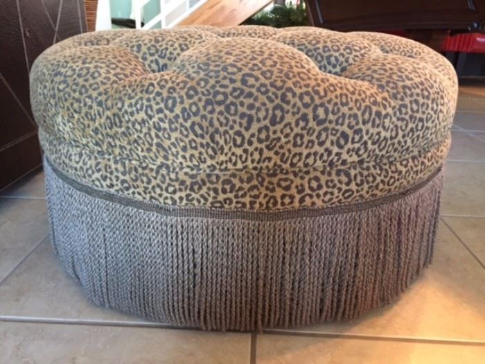 Leopard print ottoman