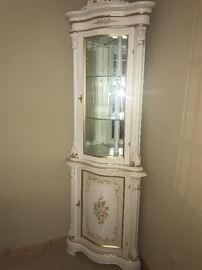 Really Cute Lighted Corner Cabinet 