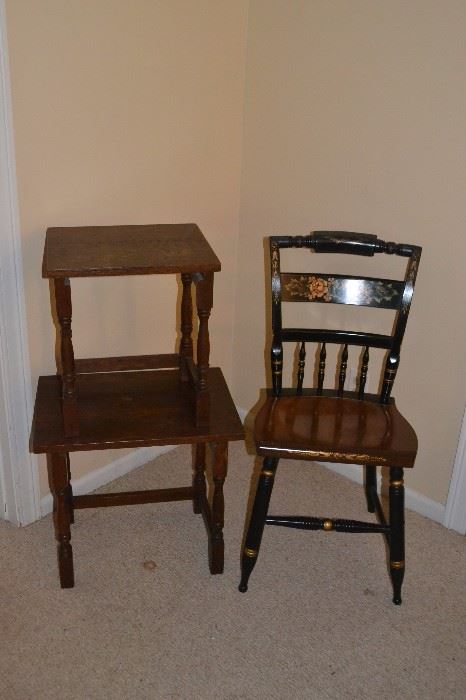 Hitchcock Side Chair, Side Tables