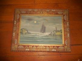Fabulous Large Tramp Art Frame dated 1902