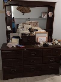 dresser and mirror
