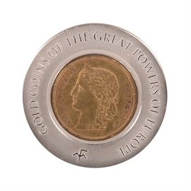 1890 Switzerland 20 Francs Gold Coin: An 1890 Switzerland 20 Francs Gold Coin. This coin has a weight of 6.452g.