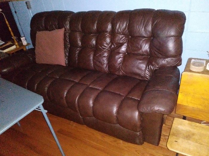 La-Z-Boy Leather Couch with Recliners on each end
