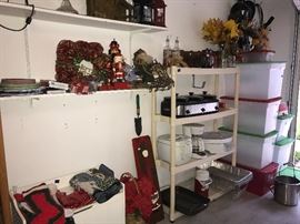 Extra kitchen appliances, clean storage bins 