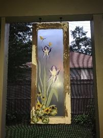 Vintage Hand Painted Window 