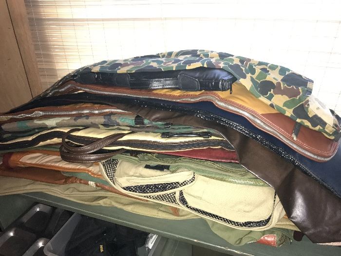 Close up of the Large group of Rifle Bags