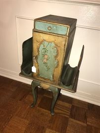 Very Unique Vintage/Possibly Antique Magazine Rack/Side Table. Top also turns - like a lazy susan. 