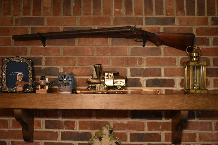Antique Shotgun, Brass Lantern, Collectibles