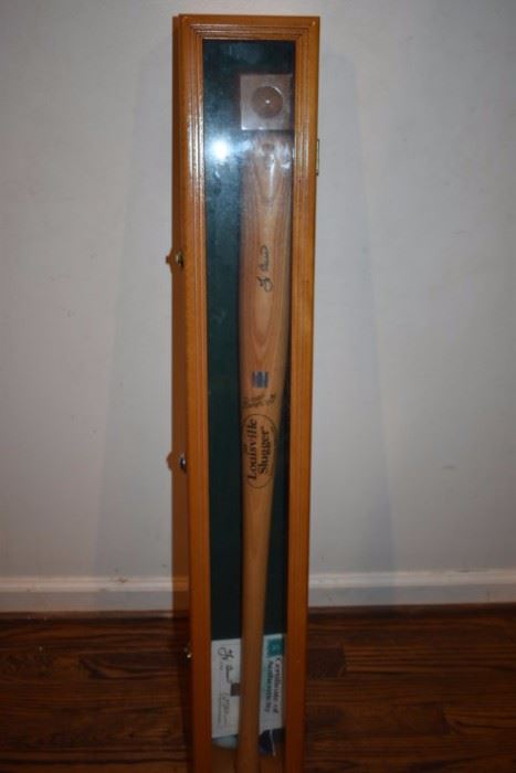 Awesome!!! Autographed Yogi Berra Louisville Slugger Bat in locked Oak Display Case - Has it's Certificate of Authenticity ( COA ) in the case!
