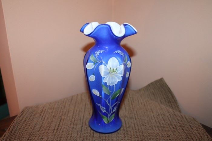 Hand painted Fenton Vase