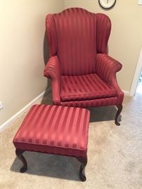 Armchair and matching ottoman