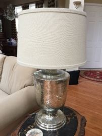 (2) Gorgeous silver lamps!! (only one photographed)