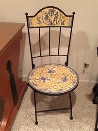 Adorable blue/yellow tile chair
