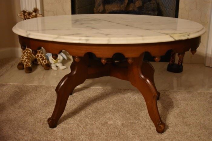Gorgeous Antique Marble Top Table