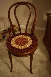 Antique Bentwood Chairs in Excellent Condition with "hook rug style padded seats. The seats underneath pads are in Beautiful Condition!
