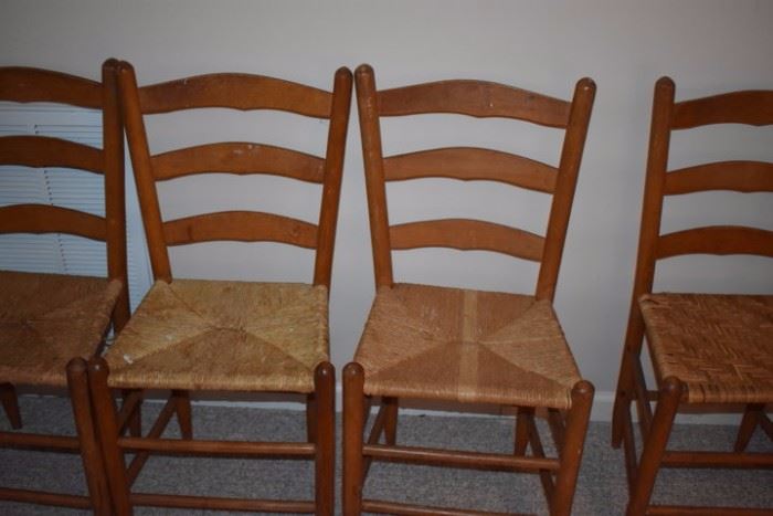 Antique Rush Seated Ladderback Chairs in Beautiful Condition!