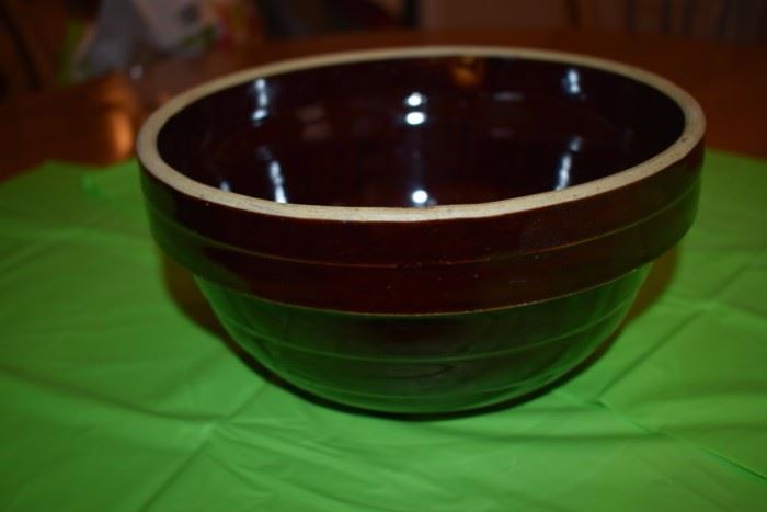 Antique Stoneware Mixing Bowl 9" USA