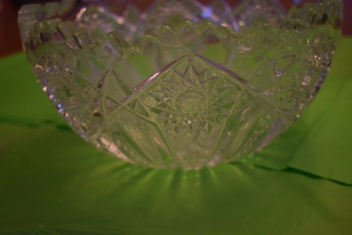 Antique Clear Glass Bowl with Beautiful Design