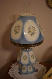 Very Unusual Vintage Table Lamp Porcelain with Porcelain Shade