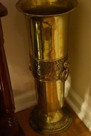 Beautiful Brass Umbrella Stand with Lions Heads Rings