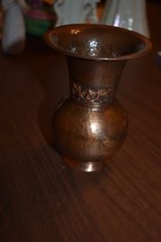 Vintage Hammered Metal Vase