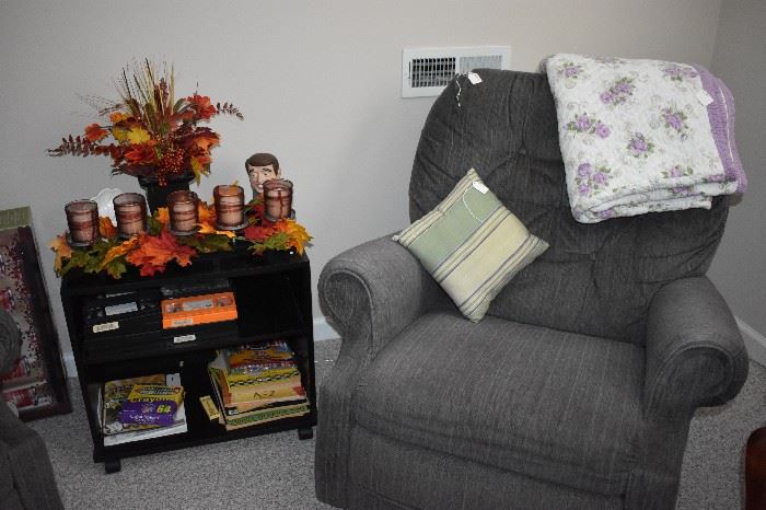 Matching LaZBoy Recliner, small bookcase, books and more!
