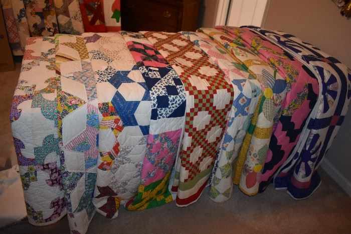 Just some of the many Quilts belonging to this Master Quilter and Collector of Quilts. These Quilts are in Excellent Condition and Absolutely Beautiful!!!