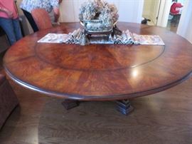 Top of table with curves extending to seat 8