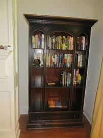 Black painted bookcase with drawer at the bottom no glass all open
