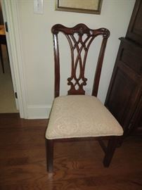 Tall and heavy 8 dining chairs, Chippendale, mint condition