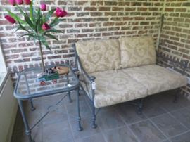 Heavy glass/metal table. Two seater, All match