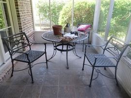 Table and 4 chairs. Heavy metal