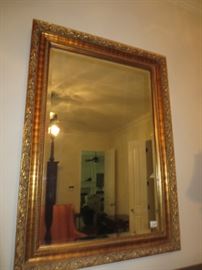 Beveled gold mirror