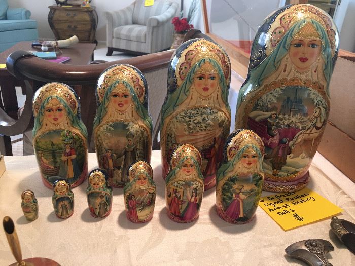 Russian Nesting Dolls (Signed) G. DeBrekht