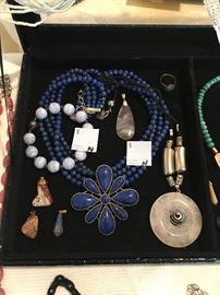 Designer Signed Semi-Precious Gemstone Necklaces & Pendants w/ Sterling Silver Clasps