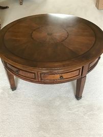 Marquetry Coffee table on wheels