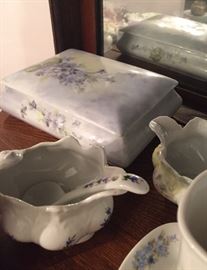 Hand painted sauce dishes and boxes