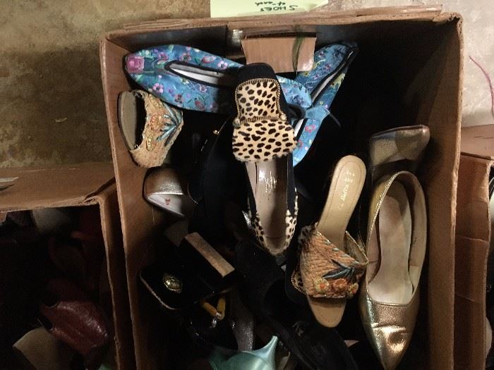 Boxes of vintage shoes!
